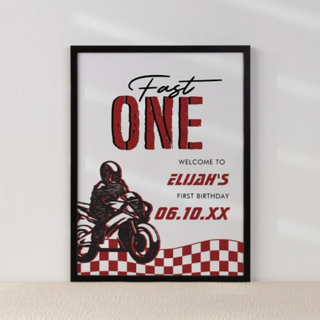 Fast One Boys 1. Dirt Bike Geburtstag Poster (Von Creator hochgeladen)