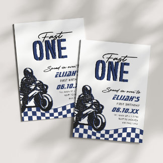 Fast One Boys 1. Motorcross Dirt Bike Geburtstag Einladung