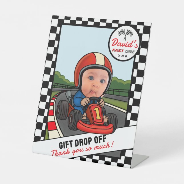 Fast ONE Custom Photo & Thank You | Gift Drop-Off Sockelschild (Vorderseite)