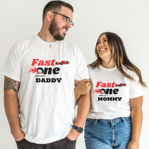 Fast One Dady Family Rennen 1. Geburtstag Party T-Shirt