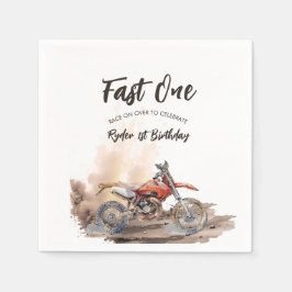Fast One Little Racer First Birthday Serviette