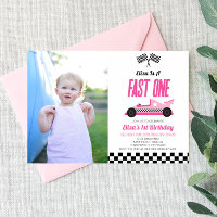 Fast One Pink Flame Race Car 1. Geburtstag Party