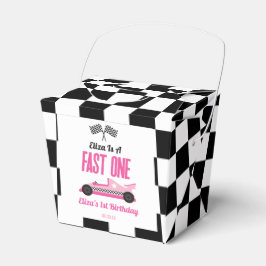 Fast One Pink Race Car First 1st Birthday Party Geschenkschachtel