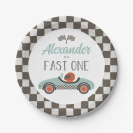Fast One Race Car Birthday Paper Teller