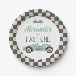 Fast One Race Car Birthday Paper Teller