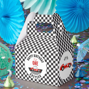 Fast One Race Car Boy 1. Geburtstag Party Geschenkschachtel