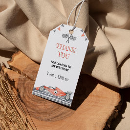 Fast One Race Car Party Geburtstag Vielen Dank Tag Geschenkanhänger