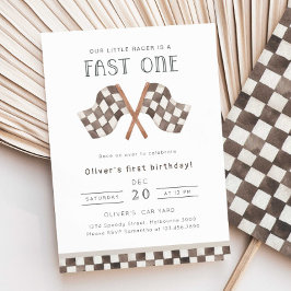 Fast One Racing Flags 1. Birthay Party Einladung