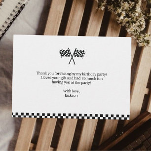 Fast One Racing Minimalistisch 1. Geburtstag Dankeskarte