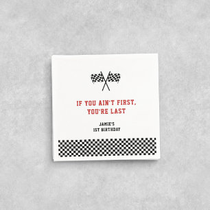Fast One Racing Minimalistisch 1. Geburtstag Serviette