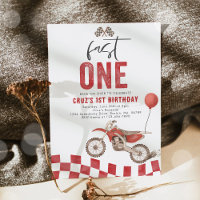 Fast One Red Dirt Bike Boy 1. Geburtstag Party