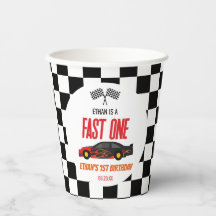 Fast One Red Flame Race Car 1. Geburtstag Party
