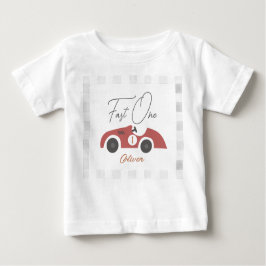 Fast One Red Race Car Boy 1st Birthday Baby T-shirt