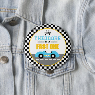 Fast One Rennwagen 1. Geburtstags-Geschenkpartie-M Button