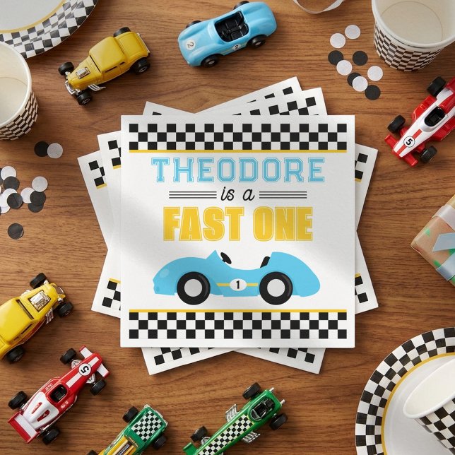 Fast One Rennwagen 1. Geburtstagsfeier Serviette (Von Creator hochgeladen)