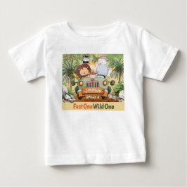 Fast One Wild One Safari Animals Auto 1. Geburtsta Baby T-shirt