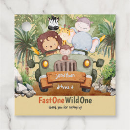 Fast One Wild One Safari Animals Auto 1. Geburtsta Geschenkanhänger