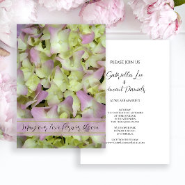 Fast Pink Hydrangea-Blume Hochzeit Einladung