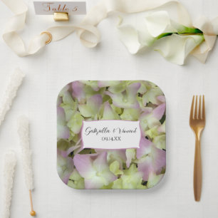 Fast Pink Hydrangea-Blume Hochzeit Pappteller