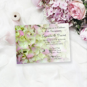 Fast Pink Hydrangea florale Engagement Party Einladung