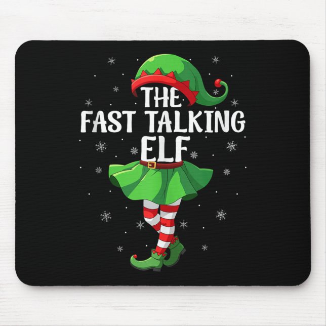 Fast Talking Elf Christmas Girls Women Elf Squad X Mousepad (Vorne)