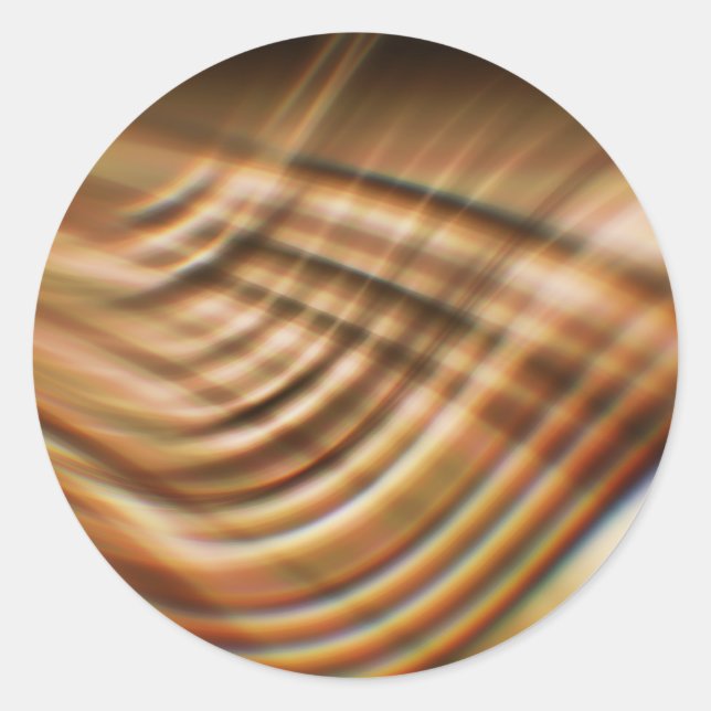 Fast Waves Textur: Golden Brown Motion Trails Runder Aufkleber (Vorderseite)