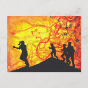 Fast Zombies Dark Art Horror Postkarte