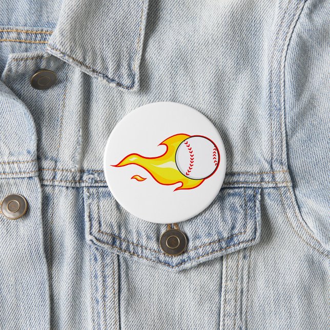 Fastball Flame Baseball Sport Button (Von Creator hochgeladen)