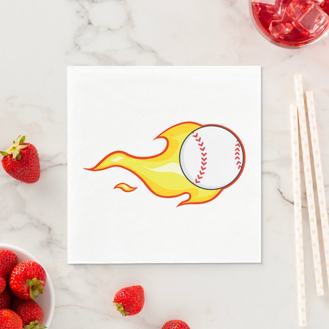 Fastball Flame Baseball Sport Serviette (Von Creator hochgeladen)