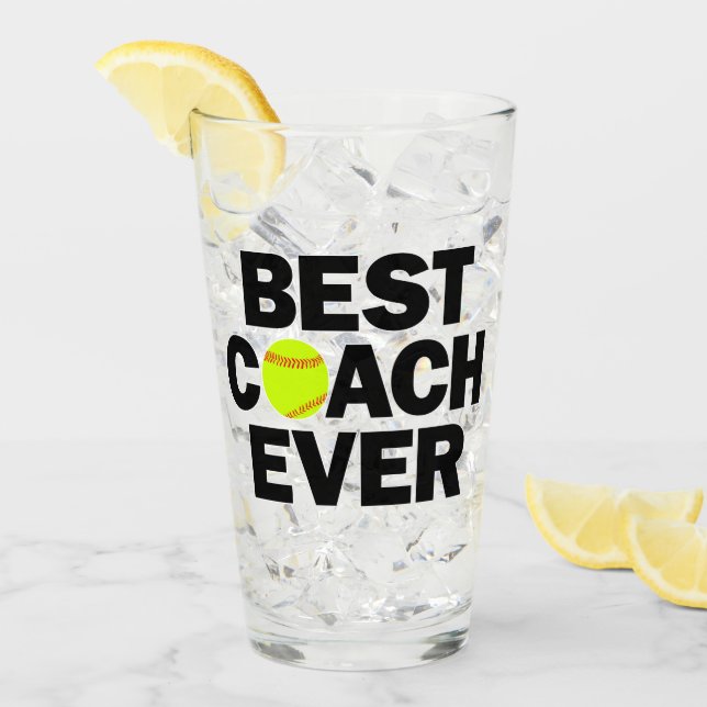 Fastfeld Softball Bester Trainer je Danke Coach Glas (Vorderseite Ice)