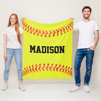 Fastfeld Softball Player / Teamname Personalisiert Fleecedecke