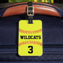 Fastfeld Softball Team Name & Spielnummer Sport Gepäckanhänger