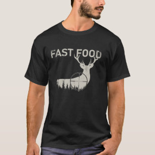 Fastfood Hirsche Hunter Funny Junting Vater Vater  T-Shirt