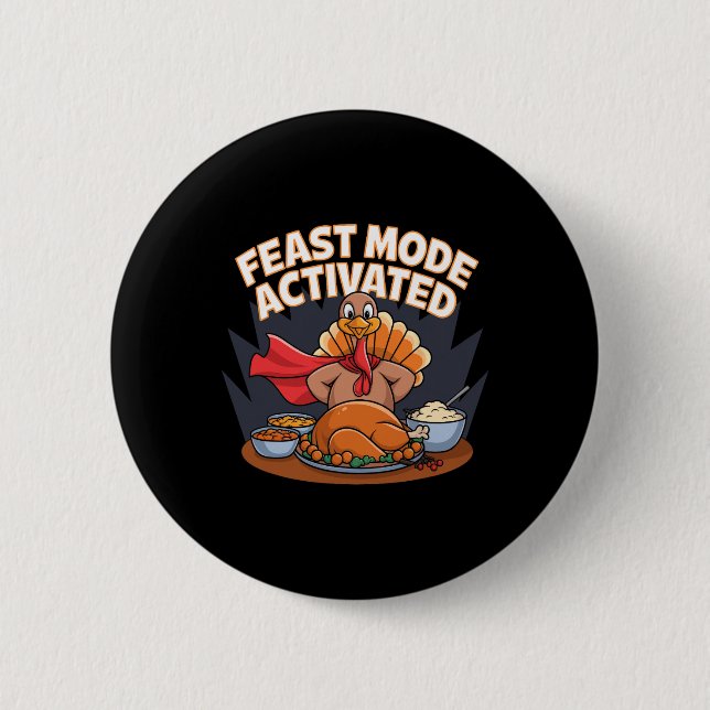 Fastmodus aktiviert Türkei Erntedank Superhero Button (Vorderseite)