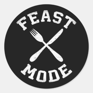 Fastmodus - Schütteln - essen, Hunger - Sonnenanbe Runder Aufkleber