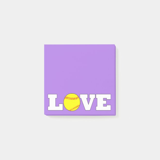 Fastpech Softball LIEBE Desktop Notepad Post-it Klebezettel (Vorderseite)