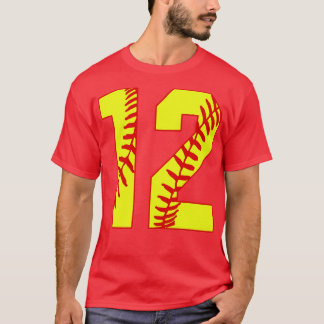 Fastpech Softball Nummer 12 12 Softball Jersey U T-Shirt
