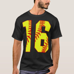 Fastpech Softball Nummer 16 16 Softball Jersey U T-Shirt