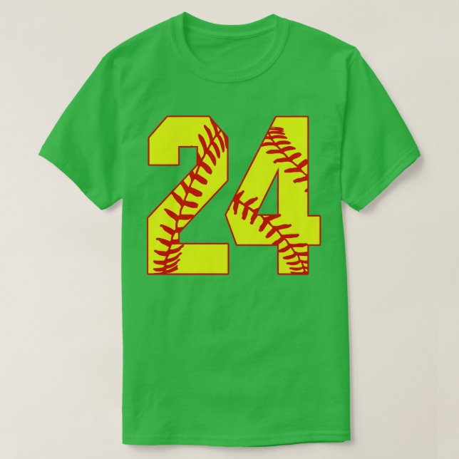 Fastpech Softball Nummer 24 24 Softball Jersey U T-Shirt (Design vorne)