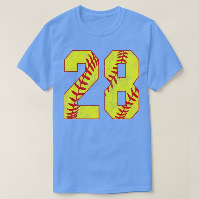 Fastpech Softball Nummer 28 28 Softball Jersey U T-Shirt (Design vorne)