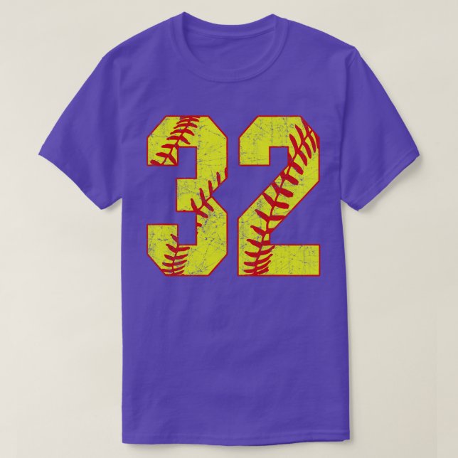 Fastpech Softball Nummer 32 32 Softball Jersey U T-Shirt (Design vorne)