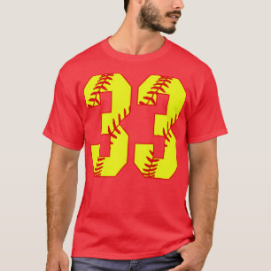 Fastpech Softball Nummer 33 33 Softball Jersey U T-Shirt