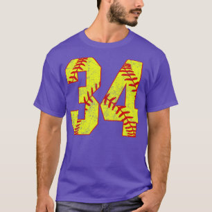 Fastpech Softball Nummer 34 34 Softball Jersey U T-Shirt