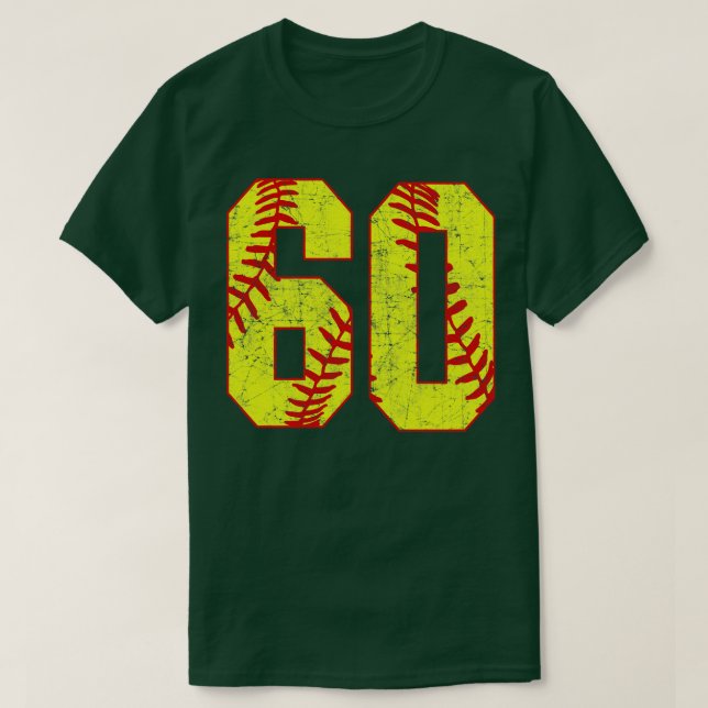 Fastpech Softball Nummer 60 60 Softball Jersey U T-Shirt (Design vorne)