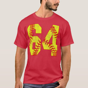 Fastpech Softball Nummer 64 64 Softball Jersey U T-Shirt
