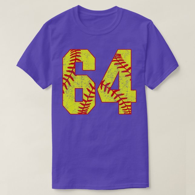 Fastpech Softball Nummer 64 64 Softball Shirt Jer (Design vorne)