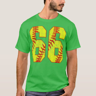 Fastpech Softball Nummer 66 66 Softball Jersey U T-Shirt