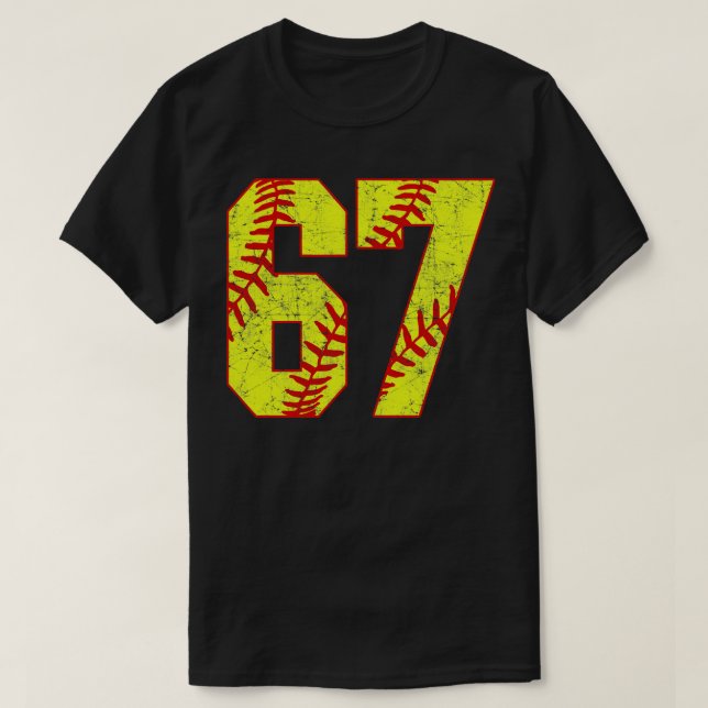 Fastpech Softball Nummer 67 67 Softball Jersey U T-Shirt (Design vorne)