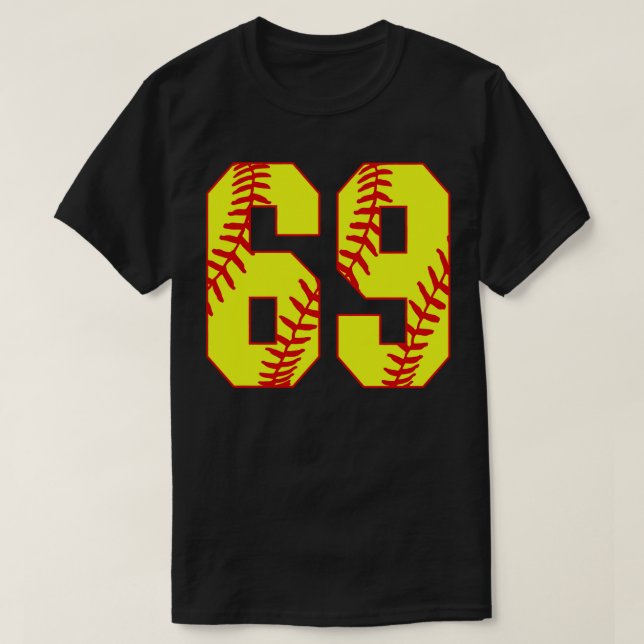 Fastpech Softball Nummer 69 69 Softball Jersey U T-Shirt (Design vorne)