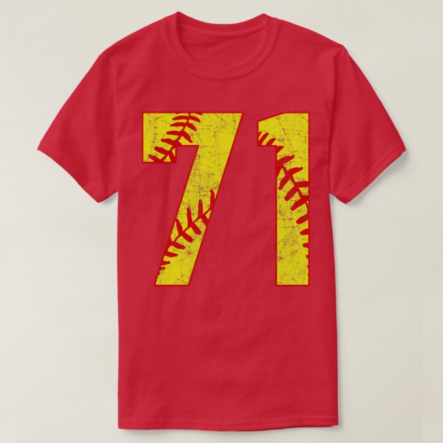 Fastpech Softball Nummer 71 71 Softball Jersey U T-Shirt (Design vorne)